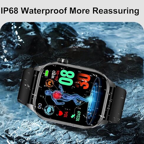 Advanced Health Smartwatch for Women Men with Real-Time Monitoring of Heart Rate, Blood Oxygen, Body Temperature, Blood Pressure, Sleep Auality and Stress Levels.Always-On Display, for Android & iOS in Kuwait