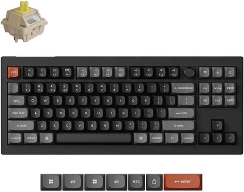 Keychron V3 Ultra TKL Mechanical Keyboard Wireless, ZMK Custom 8K Polling Rate, 2.4 GHz/Bluetooth/Wired with RGB Backlit, Pre-Lubed Silk POM Brown Switch Hot-Swappable for Mac Windows Linux in Saudi Arabia