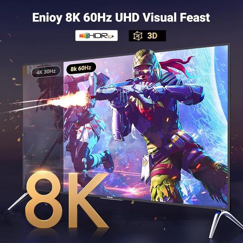 كابل UGREEN DisplayPort إلى HDMI 8K@60 هرتز 4K@240 هرتز نشط DP 1.4 إلى 2.1 سلك HDR أحادي الاتجاه، حزمة Dolby مع كابل HDMI 2.1 48 جيجابت في الثانية 6.6 قدم، سلك معتمد فائق السرعة من الألومنيوم 8K in Saudi Arabia