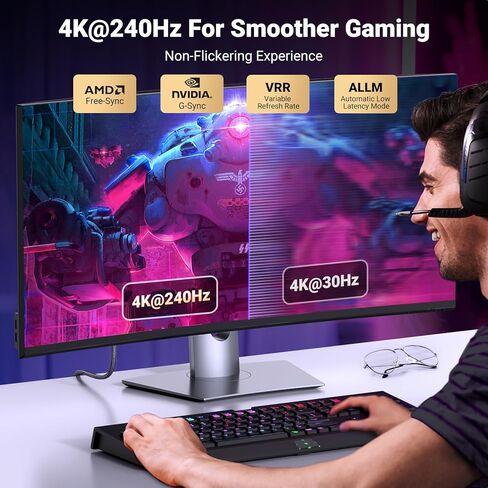 كابل UGREEN DisplayPort إلى HDMI 8K@60 هرتز 4K@240 هرتز نشط DP 1.4 إلى 2.1 سلك HDR أحادي الاتجاه، حزمة Dolby مع كابل HDMI 2.1 48 جيجابت في الثانية 6.6 قدم، سلك معتمد فائق السرعة من الألومنيوم 8K in Saudi Arabia