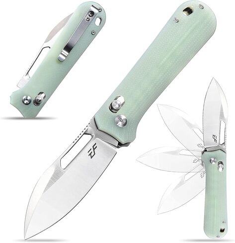 Eafengrow EF963 Folding Knife D2 Blade G10 Handle with Pocket Clip Axis Lock EDC Multitool Knives for Working Camping Outdoor (Jade) in Saudi Arabia
