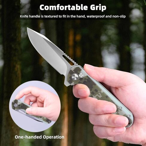ZENG Folding Pocket Knife, 3.15" D2 Steel Blade Pocket knives, G10 Handle Small EDC Knife, Liner Lock knife, Pocket Knife with Clip for Men Women, Sharp Pocket knives for Camping Hiking Hunting (Camo) in Saudi Arabia