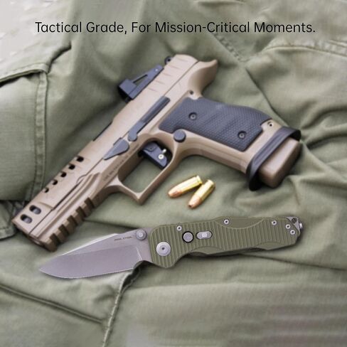 Realsteel Evolution Ironclad سكين جيب قابل للطي، 3.8 بوصة Droppoint D2 Blade، قفل إطار الزر، مقبض G10، مسمار الإبهام، مفتاح أمان، 6.5oz، EDC تكتيكي داخلي خارجي، تخييم، المشي لمسافات طويلة، الاستخدام اليومي، هدية للرجال والنساء (قطرة ستونواش أسود) in Kuwait