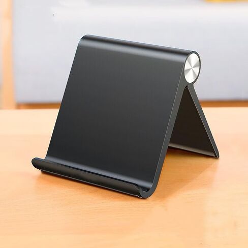 Tablet Stand Holder Adjustable Portable, Stable Holder for iPad iPhone, Stand for Office Home Workspace and Living Area, Black in Saudi Arabia