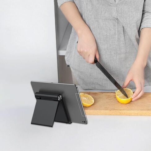 Tablet Stand Holder Adjustable Portable, Stable Holder for iPad iPhone, Stand for Office Home Workspace and Living Area, Black in Saudi Arabia