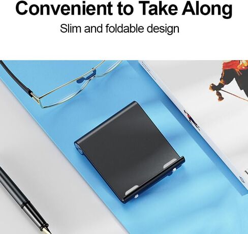 Tablet Stand Holder Adjustable Portable, Stable Holder for iPad iPhone, Stand for Office Home Workspace and Living Area, Black in Saudi Arabia