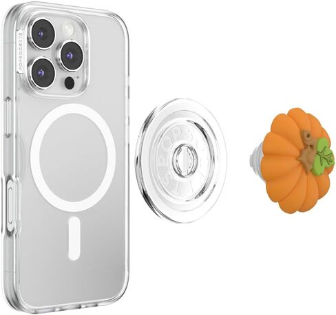 قبضة هاتف PopSockets لـ MagSafe مع مسند، حامل مغناطيسي، جزء علوي قابل للتبديل، تثبيت آمن لحافظات iPhone MagSafe، قبضة الهاتف والكمبيوتر اللوحي، Harry Potter - PopOut Pumpkin in Saudi Arabia