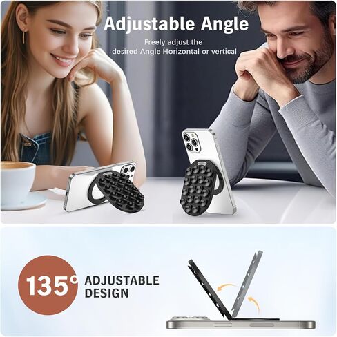 حامل قبضة هاتف مغناطيسي لمقبض هاتف MagSafe، حامل قبضة هاتف مغناطيسي مع حامل قابل للتعديل، حامل ملحقات الهاتف بدون استخدام اليدين لسلسلة iPhone 17 16 15 14 13 12، وردي in Kuwait