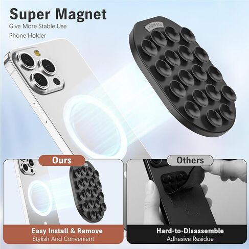 حامل قبضة هاتف مغناطيسي لمقبض هاتف MagSafe، حامل قبضة هاتف مغناطيسي مع حامل قابل للتعديل، حامل ملحقات الهاتف بدون استخدام اليدين لسلسلة iPhone 17 16 15 14 13 12، وردي in Kuwait