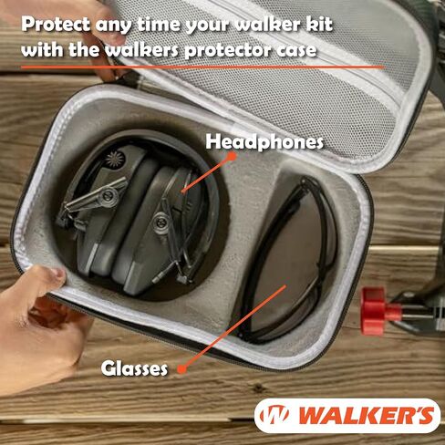 Walker's Razor Slim Earmuffs Razor Patriot Series - FDE American Flag, Bundle Game Ear Sport Glasses - Clear Lens, Weather-Resistant Storage Case in Saudi Arabia