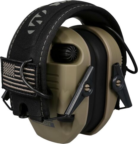 Walker's Razor Slim Earmuffs Razor Patriot Series - FDE American Flag, Bundle Game Ear Sport Glasses - Clear Lens, Weather-Resistant Storage Case in Saudi Arabia