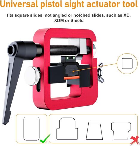 Pistol Sight Pusher Tool, Sight Pusher for Glock Square Slides,Heavy Duty Pistol Rear Sight Pusher for Glock, Adjustment Sight Pusher for Handguns Semi-Auto Pistol Slides in Saudi Arabia