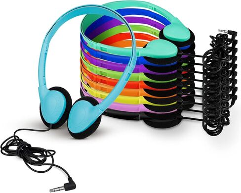 18 Pack Classroom Kids Headphones Bulk for School Students Children Teen Boys Girls, Wholesale Bulk Headphones for Classroom Earphones 3.5mm Jack(Mix Colors) in Kuwait