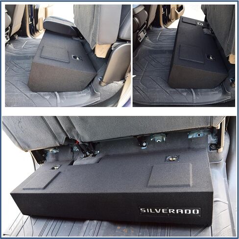 Chevy Silverado 2019-2026 Crew Cab and Double Cab 10" Dual Ground Shaker Subwoofer Enclosure Ported and Sealed (Black, 12" TW3) in Saudi Arabia