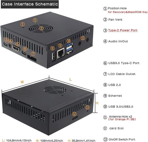 صندوق حاوية معدني N506 مزود بمروحة تبريد ومبددات حرارة لـ 5/5B - يدعم تركيب NVMe 2280 in Saudi Arabia