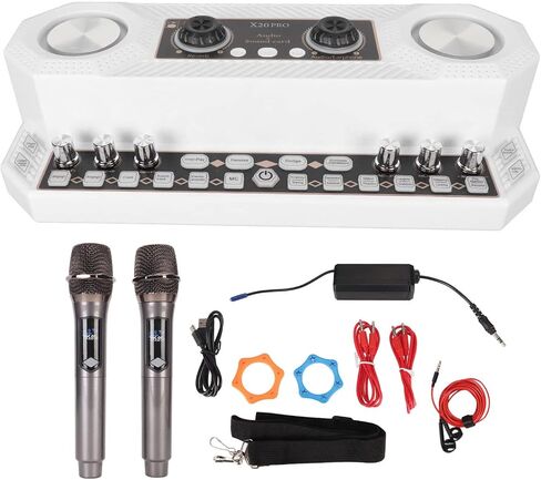 Tyenaza Podcast Equipment Bundle with 2 Microphone All in One Sound Card Speaker Podcast Kit with RGB Light for PC Phone Tablet in Saudi Arabia