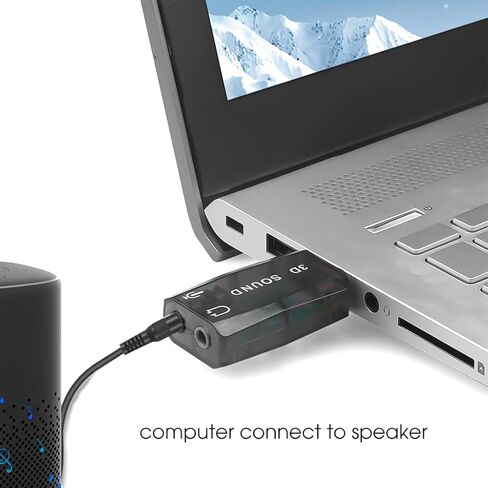 USB ذكر إلى 3.5 ملم أنثى محول السمعي 3D كارت الصوت للميكروفون ميكروفون القرص المضغوط in Kuwait