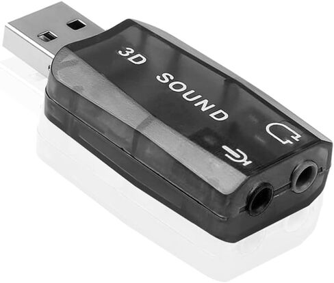 USB ذكر إلى 3.5 ملم أنثى محول السمعي 3D كارت الصوت للميكروفون ميكروفون القرص المضغوط in Kuwait
