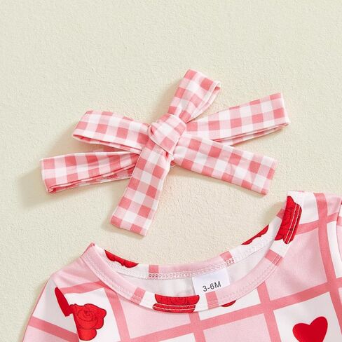 Valentines Baby Girl Outfit Newborn Long Sleeve Heart Print Romper Jumpsuit Cute Infant Winter Spring Clothes in Saudi Arabia