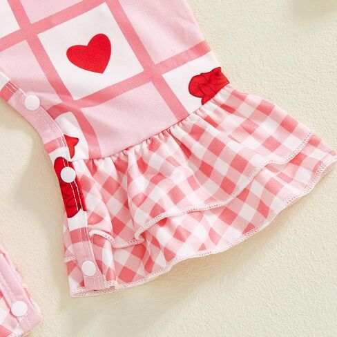 Valentines Baby Girl Outfit Newborn Long Sleeve Heart Print Romper Jumpsuit Cute Infant Winter Spring Clothes in Saudi Arabia