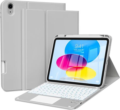 aoub Compatible for iPad A16 Case with Keyboard 11th /10th Generation 2025/2022, Multi-Touch Trackpad, 7 Color Backlit, Detachable Bluetooth Keyboard for iPad 11th/10th Gen 11 inch/ 10.9 inch, Pink in Kuwait