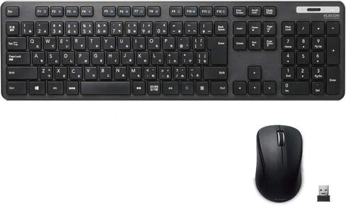 ELECOM Wireless Slim & Thin Keyboard/Standard Japanese Layout in Conformity with JIS Standard, with Numeric Keypad and Wireless Mouse/Black/TK-FDM110MBK in Saudi Arabia