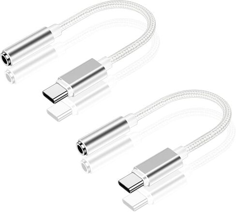 محول مقبس سماعة الرأس USB C إلى 3.5 ملم 【عبوة من قطعتين، أسود】 سلك كابل USB C إلى Aux أنثى متوافق مع iPhone 16/15 Pro/15 Plus/15 Pro Max/iPad Pro/MacBook/Samsung Galaxy S24 S23 S22 المزيد in Saudi Arabia