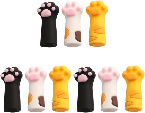 VOSAREA 9pcs Cat Paw Protector Scissors Safety Scissors Tip Cap Cuticle Manicure Tools Cover Animal Nippers Cover Metal Shears Nipper Sleeve Child PVC Soft Glue Cartoon Pointed Hat in Saudi Arabia
