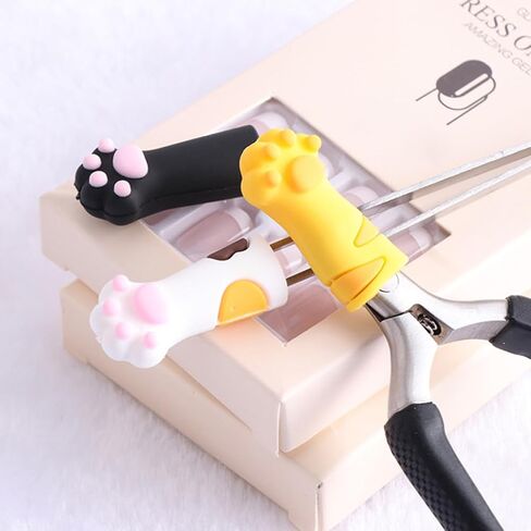 VOSAREA 9pcs Cat Paw Protector Scissors Safety Scissors Tip Cap Cuticle Manicure Tools Cover Animal Nippers Cover Metal Shears Nipper Sleeve Child PVC Soft Glue Cartoon Pointed Hat in Saudi Arabia