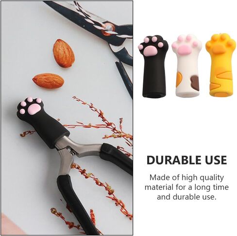 VOSAREA 9pcs Cat Paw Protector Scissors Safety Scissors Tip Cap Cuticle Manicure Tools Cover Animal Nippers Cover Metal Shears Nipper Sleeve Child PVC Soft Glue Cartoon Pointed Hat in Saudi Arabia