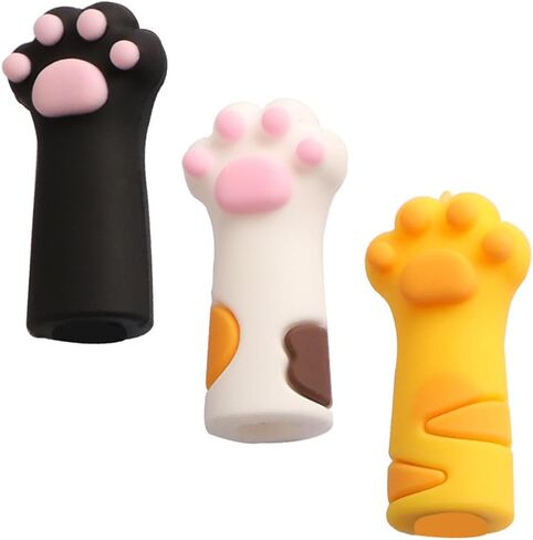 VOSAREA 9pcs Cat Paw Protector Scissors Safety Scissors Tip Cap Cuticle Manicure Tools Cover Animal Nippers Cover Metal Shears Nipper Sleeve Child PVC Soft Glue Cartoon Pointed Hat in Saudi Arabia