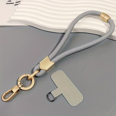 Adjustable Wrist Strap Short Braided Lanyard for Phone | Polyamide Material, Stylish Mobile Phone Holder in Saudi Arabia