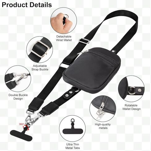 3-in-1 Clip and Go Phone Strap Crossbody with Detachable Wallet, RFID Blocking, Adjustable Anti-Theft Phone Lanyard in Saudi Arabia