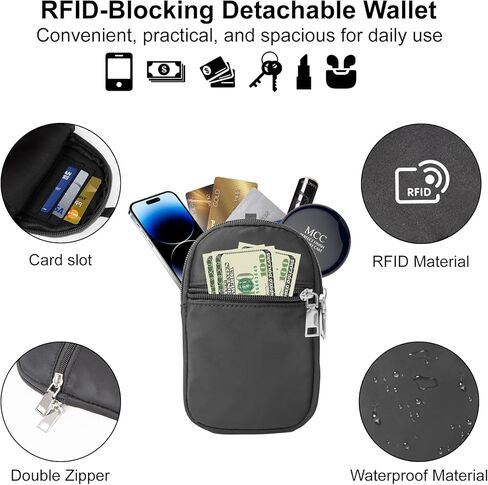 3-in-1 Clip and Go Phone Strap Crossbody with Detachable Wallet, RFID Blocking, Adjustable Anti-Theft Phone Lanyard in Saudi Arabia