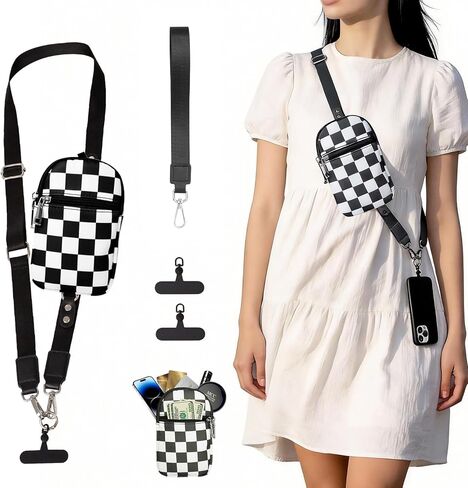 3-in-1 Clip and Go Phone Strap Crossbody with Detachable Wallet, RFID Blocking, Adjustable Anti-Theft Phone Lanyard in Saudi Arabia