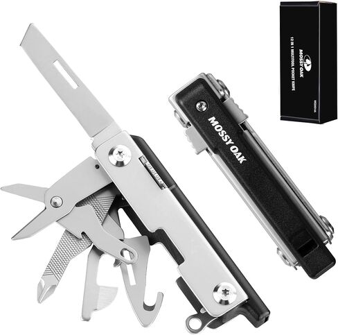 Mossy Oak Multitool,12-in-1 EDC Keychain Multitool with Pocket Knife, Scissors, Screwdrivers, Bottle Openers, Whistle - Mini Gadgets for Outdoor, Camping, Hiking, Survival, Repairing for Men in Saudi Arabia