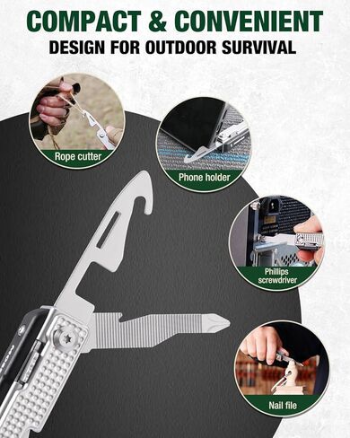 Mossy Oak Multitool,12-in-1 EDC Keychain Multitool with Pocket Knife, Scissors, Screwdrivers, Bottle Openers, Whistle - Mini Gadgets for Outdoor, Camping, Hiking, Survival, Repairing for Men in Saudi Arabia