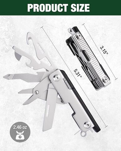 Mossy Oak Multitool,12-in-1 EDC Keychain Multitool with Pocket Knife, Scissors, Screwdrivers, Bottle Openers, Whistle - Mini Gadgets for Outdoor, Camping, Hiking, Survival, Repairing for Men in Saudi Arabia