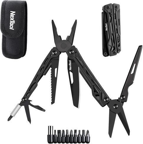 NexTool Multitool، أداة متعددة 11 في 1 مع كماشة أنف بإبرة، مقص ولقم مفك براغي، سكين جيب متعدد الأدوات من الفولاذ المقاوم للصدأ مع قفل أمان للتخييم، وصيد الأسماك، والمشي لمسافات طويلة، وهدايا للرجال فريدة من نوعها in Kuwait