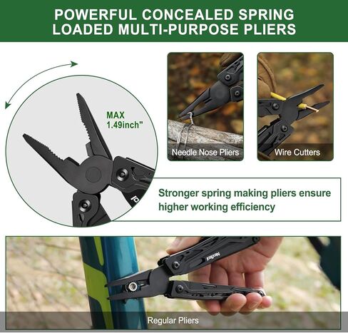 NexTool Multitool، أداة متعددة 11 في 1 مع كماشة أنف بإبرة، مقص ولقم مفك براغي، سكين جيب متعدد الأدوات من الفولاذ المقاوم للصدأ مع قفل أمان للتخييم، وصيد الأسماك، والمشي لمسافات طويلة، وهدايا للرجال فريدة من نوعها in Kuwait