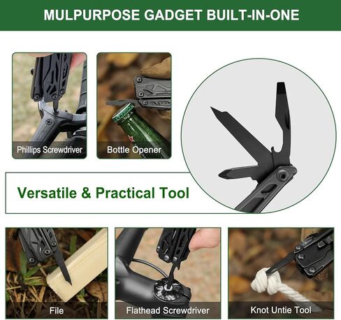 NexTool Multitool، أداة متعددة 11 في 1 مع كماشة أنف بإبرة، مقص ولقم مفك براغي، سكين جيب متعدد الأدوات من الفولاذ المقاوم للصدأ مع قفل أمان للتخييم، وصيد الأسماك، والمشي لمسافات طويلة، وهدايا للرجال فريدة من نوعها in Kuwait