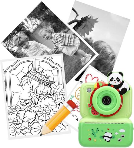 كاميرا Diydeg للطباعة الفورية، عدسة مزدوجة 48 ميجابكسل 1080 بيكسل HD فيديو 8X تكبير كاميرا رقمية للأطفال مع شاشة 2.4 بوصة بطارية 1300 مللي أمبير في الساعة 4 لفات من الورق، للأطفال من سن 3 إلى 12 عامًا هدايا عيد الميلاد in Kuwait