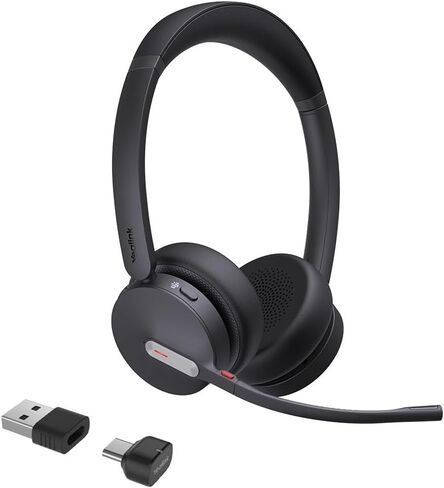 Yealink BH70 Dual Wireless Bluetooth Headset with Mic for Work, Teams Certified, up to 35h Talk Time, 147g All-Day Wearing Comfort, USB-C/A in Saudi Arabia