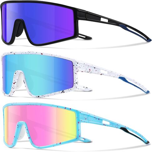 3 Pack Kids Sunglasses Youth Baseball Sunglasses for 3-12 Boys Girls Sports Cycling Running UV Protection Goggles in Saudi Arabia