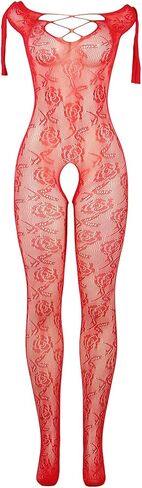 Womens Fishnet Bodystocking Crotchless Fishnet Bodysuit One Piece Mesh Soft Nightwear Lace Elastic Lingerie Jumpsuit in Saudi Arabia