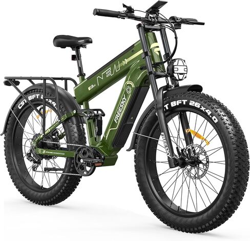 FREESKY Alaska Pro 2025 دراجة كهربائية للبالغين 3000 وات 48 فولت 41 أمبير في الساعة بطارية مزدوجة Ebike 160 ميل طويل المدى 40 ميل في الساعة 26 بوصة إطار سمين تعليق كامل دراجة جبلية إلكترونية مع فرامل هيدروليكية على الطرق الوعرة جميع التضاريس in Kuwait