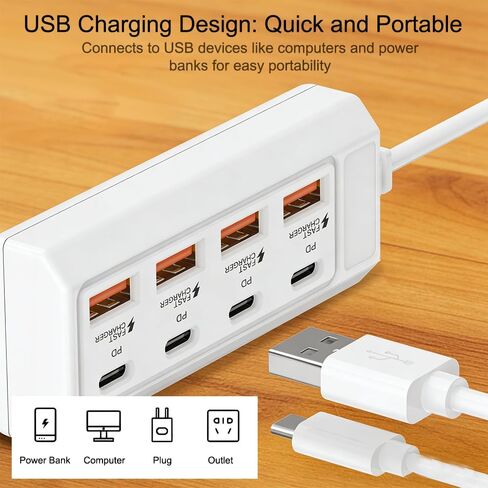 8-Port USB to 4 USB 4 Type-C 25W Fast Charging Hub, Multi-Port High-Speed Charging, Compatible with 5V Devices, Including Computers, Laptops, Tablets, etc in Saudi Arabia