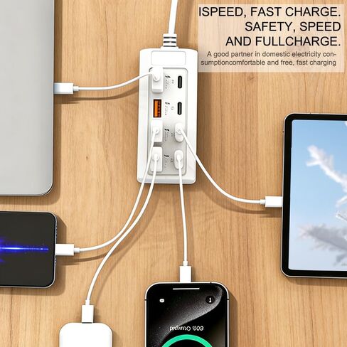 8-Port USB to 4 USB 4 Type-C 25W Fast Charging Hub, Multi-Port High-Speed Charging, Compatible with 5V Devices, Including Computers, Laptops, Tablets, etc in Saudi Arabia