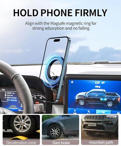 Car Phone Holder for 2022-2024 Ford Maverick Accessories 8-Inch Screen Fixed Clip, 360° Rotation Phone Mount Compatible with MagSafe, Cell Phone Holder Does Not Affect Air Vent in Saudi Arabia