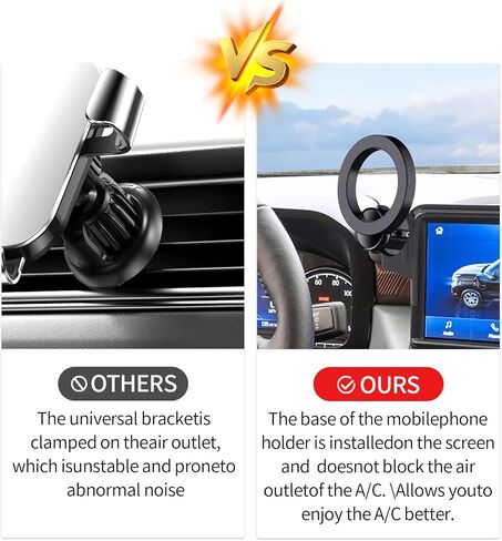 Car Phone Holder for 2022-2024 Ford Maverick Accessories 8-Inch Screen Fixed Clip, 360° Rotation Phone Mount Compatible with MagSafe, Cell Phone Holder Does Not Affect Air Vent in Saudi Arabia
